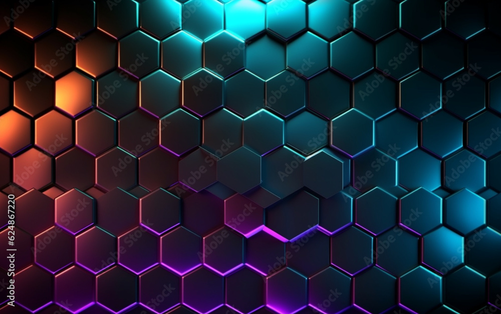 Dark hexagonal background with gradient color Dark hexagonal background with gradient color