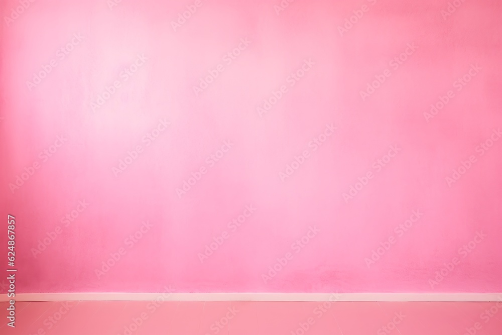 Fototapeta premium Pink empty wall background. Generative AI