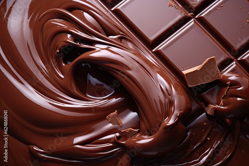 Close up of Sweet Chocolate Melting © Thares2020