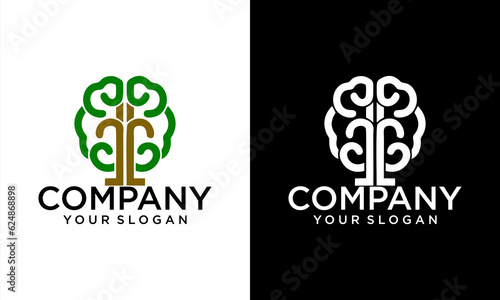 Modern style mind and tree logo template