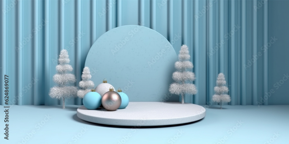Empty light blue background and stand display or shelf with studio for showing Empty light blue background and stand display or shelf with studio for showing