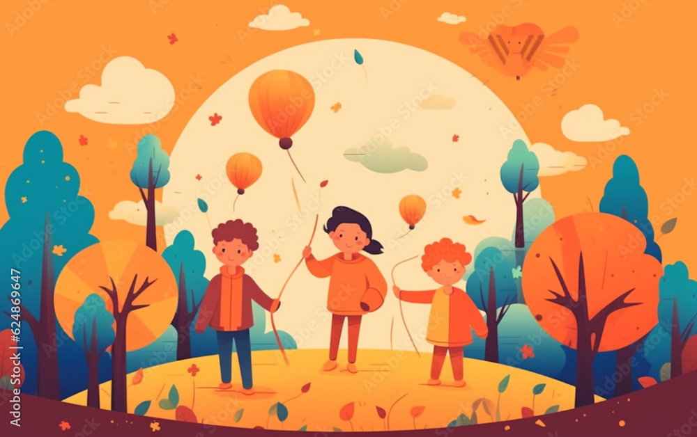 Naklejka premium Flat childrens day background