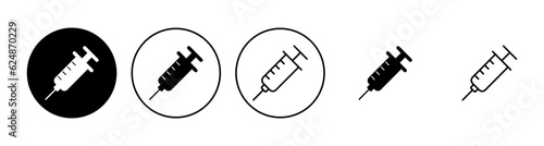 Syringe icon set. injection icon vector.