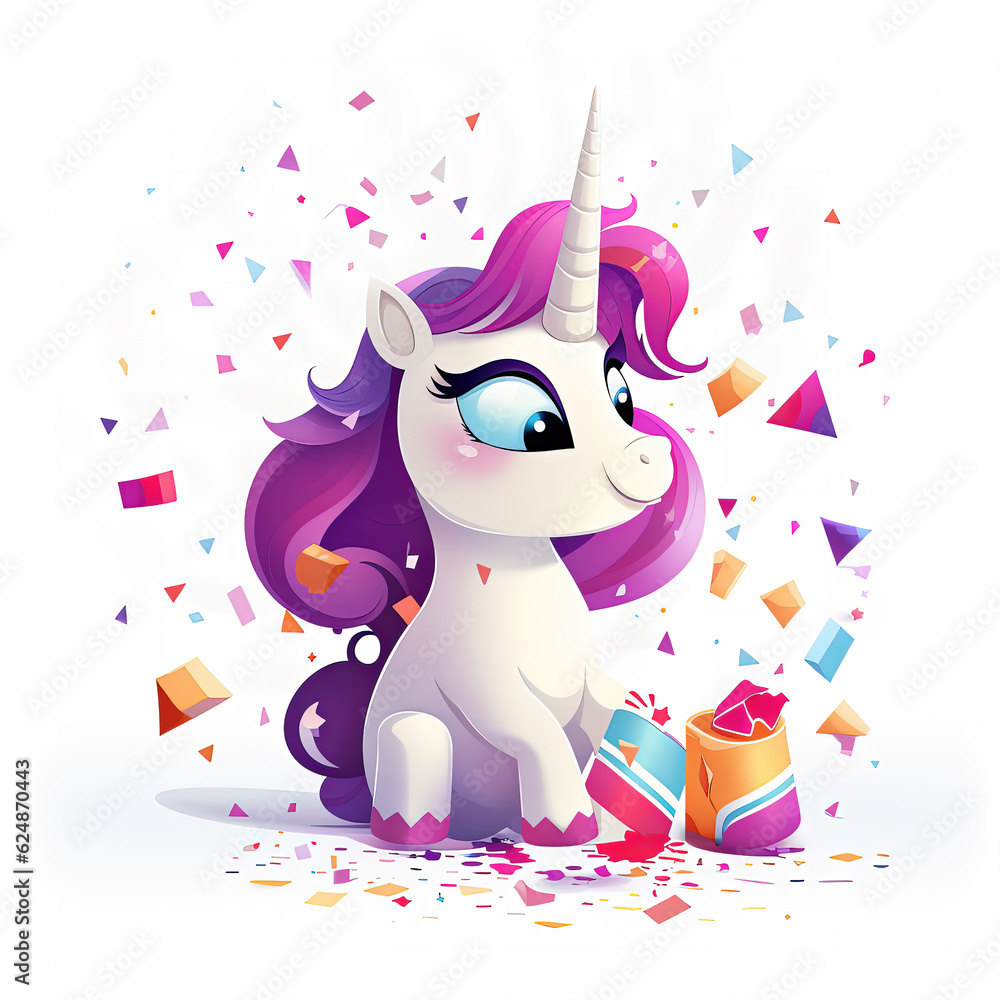 cute cartoon unicorn with confetti sprinkles, a low poly illustration, adorable character, mascot, concept, digital art cute cartoon unicorn with confetti sprinkles, a low poly illustration, adorable character, mascot, concept, digital art