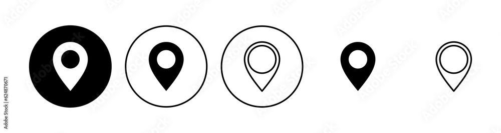 Pin icon set. Location icon vector. destination icon. map pin Pin icon set. Location icon vector. destination icon. map pin