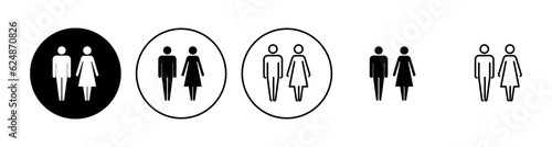 Man and woman icon set. male and female symbol