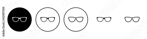 Glasses icon set. Glasses vector icon