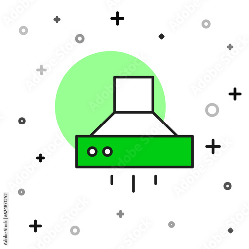 Filled outline Kitchen extractor fan icon isolated on white background. Cooker hood. Kitchen exhaust. Household appliance. Vector