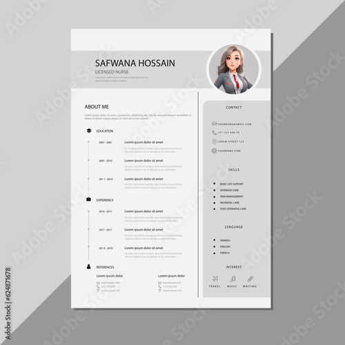 Infographic Cv template.Classy employment interview minimalist sample simple applications resume creative vector illustration design.professional corporate company job modern cover curriculum vitae