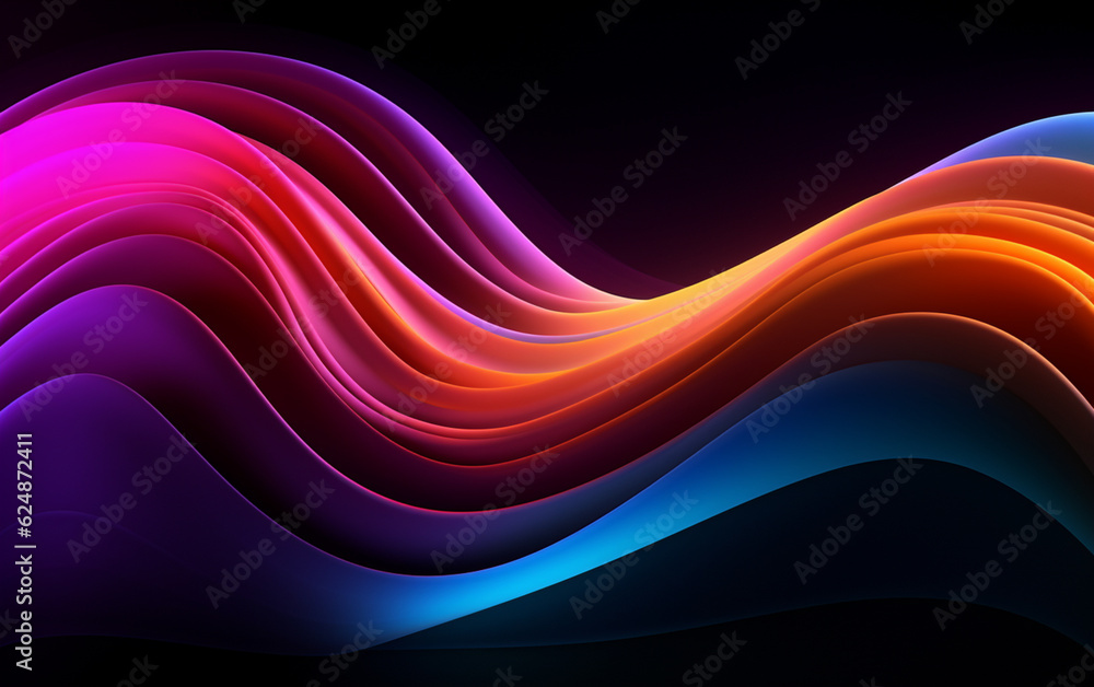 Gradient black background with wavy lines Gradient black background with wavy lines