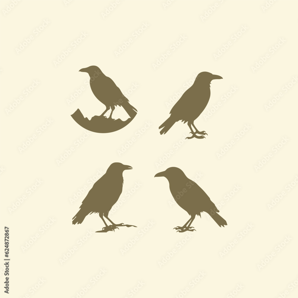 Raven logo design vector illustration Raven logo design vector illustration