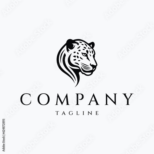 Cheetah head logo design icon vector