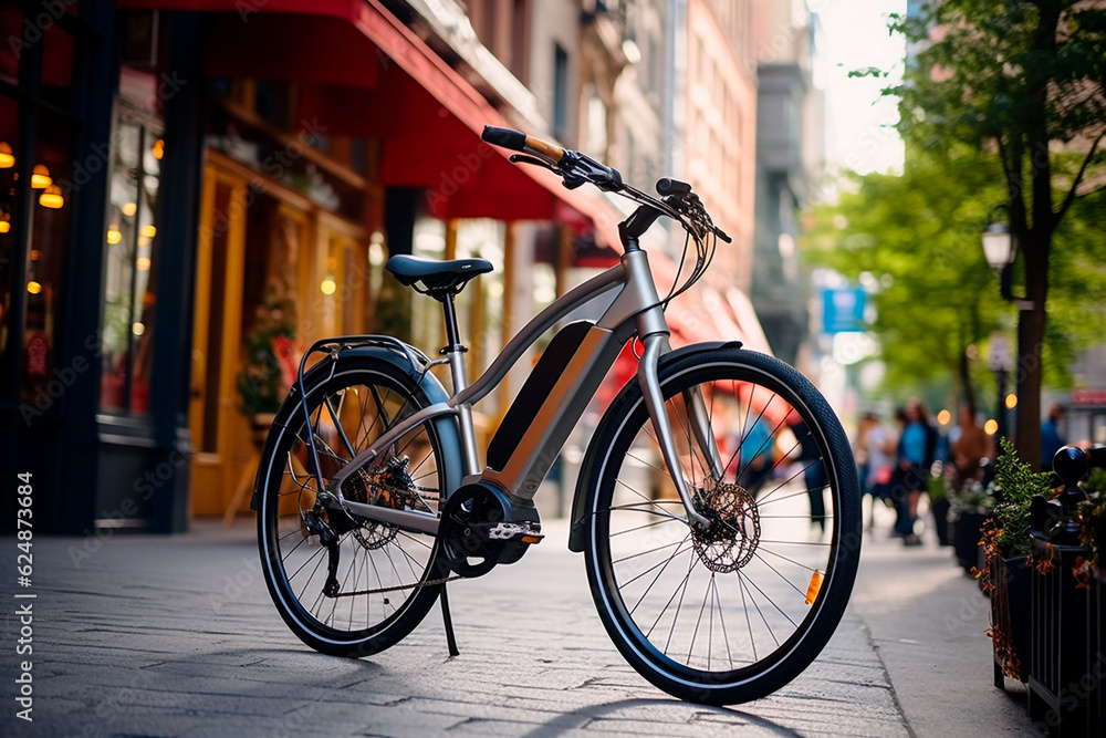 E Bike In New York City. Ebike Cycling