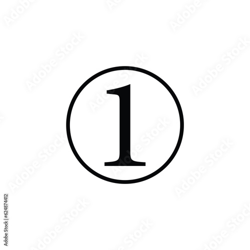 Number 1 In The Circle Vector Icon