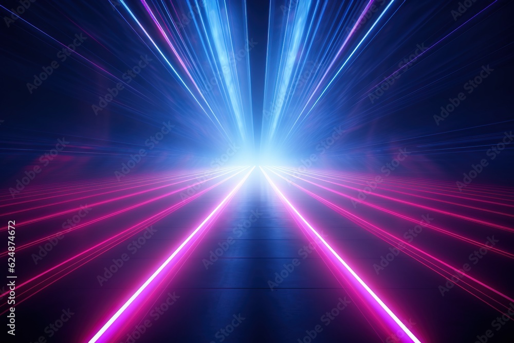 Obraz premium Abstract Recreation of the Speed. Glowing, Colorful.