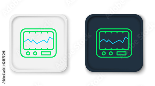 Line Electrical measuring instrument icon isolated on white background. Analog devices. Measuring device laboratory research. Colorful outline concept. Vector