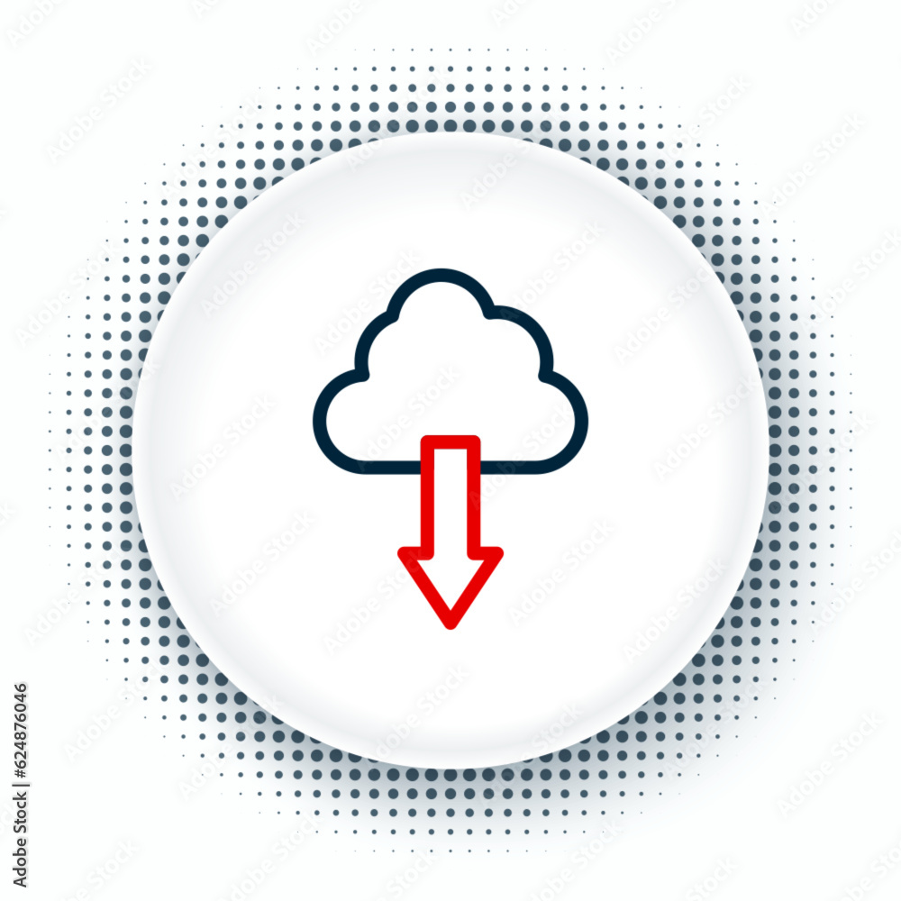 Line Cloud download icon isolated on white background. Colorful outline concept. Vector Line Cloud download icon isolated on white background. Colorful outline concept. Vector