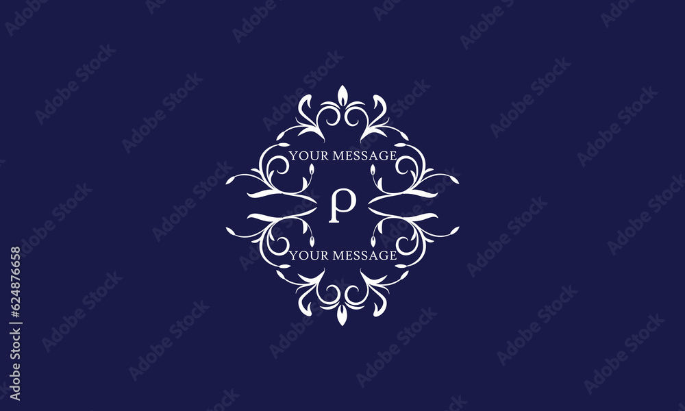 Fototapeta premium Elegant monogram design template with letter P. Vector logo illustration.