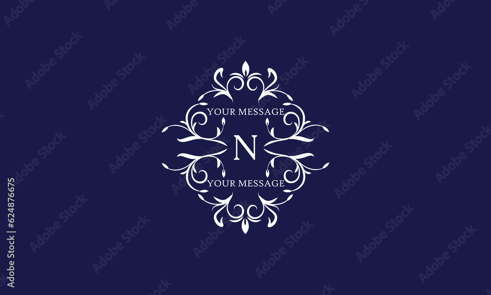 Elegant monogram design template with letter N. Vector logo illustration. Elegant monogram design template with letter N. Vector logo illustration.