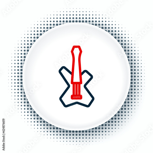 Line Electric bass guitar icon isolated on white background. Colorful outline concept. Vector