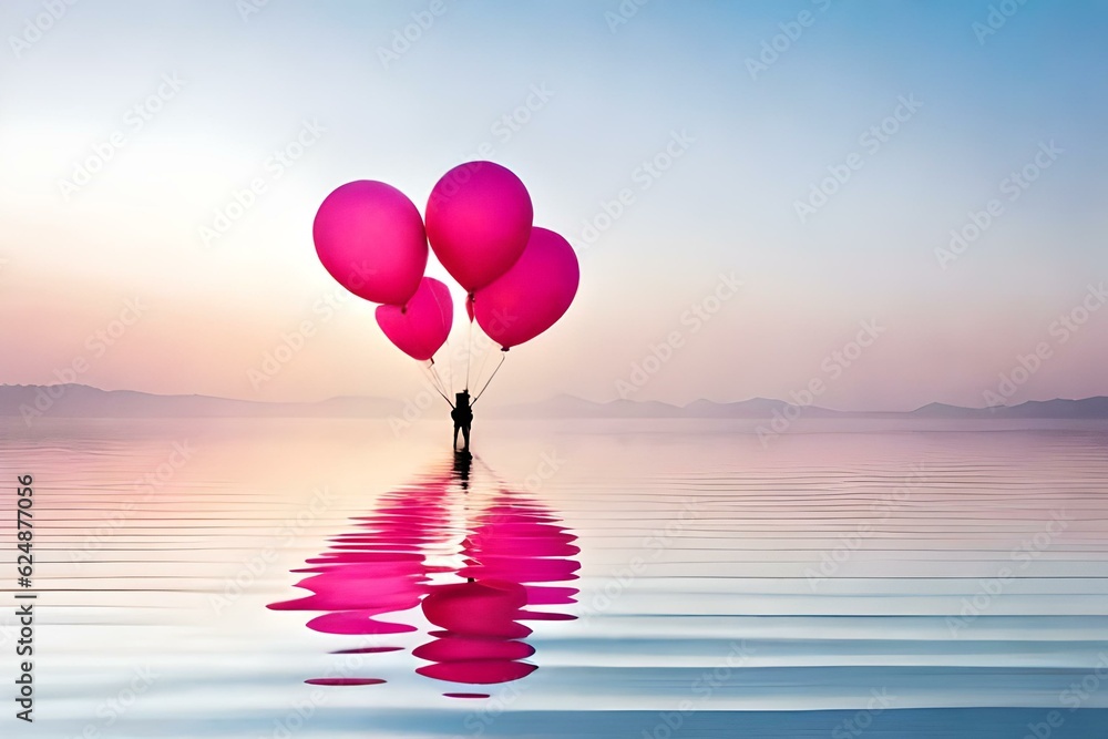 balloons on the beach generated Ai balloons on the beach generated Ai