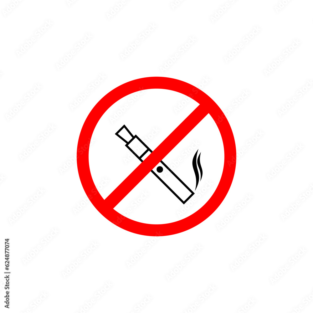 No smoking no vaping sign icon on white background No smoking no vaping sign icon on white background