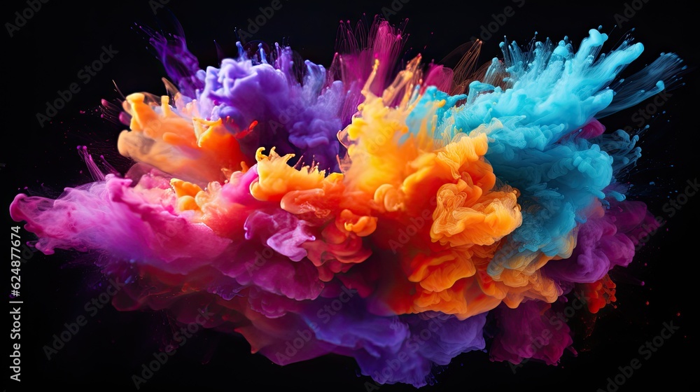 Obraz premium explosion of colorful powder on isolated 