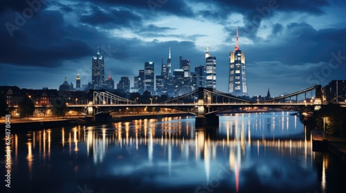 aerial panoramic view of Frankfurt Germany