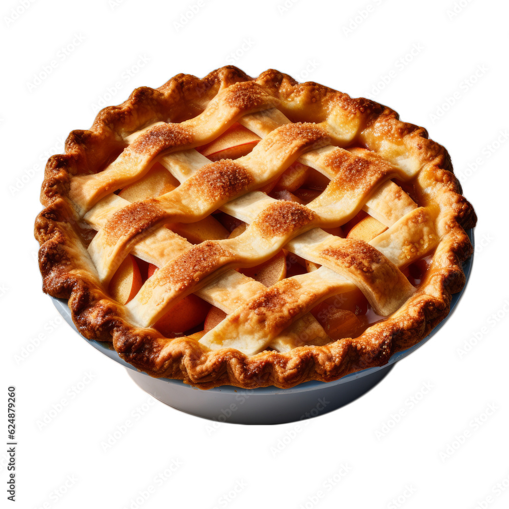 Homemade apple pie isolated