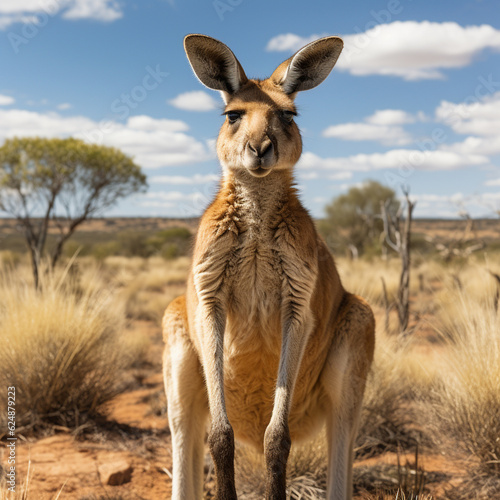 Kangaroo in the wild created with Generative AI technology