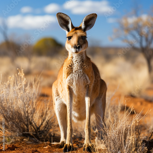 Kangaroo in the wild created with Generative AI technology