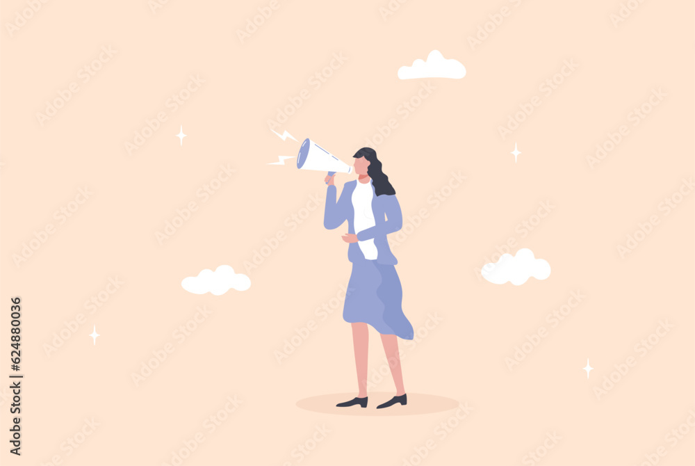Woman ask questions and get answers. Online support center. FAQ, finding solution concept vector. Woman ask questions and get answers. Online support center. FAQ, finding solution concept vector.