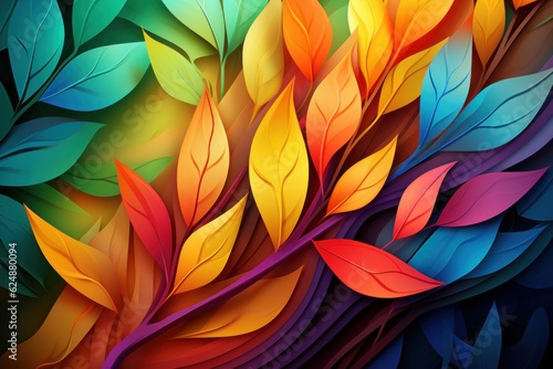 Wallpaper Mural Abstract background with multicolored leaves on a dark background. Torontodigital.ca