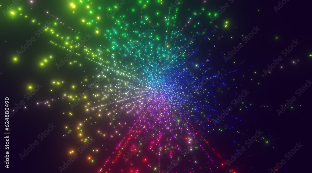 Obraz premium Futuristic abstract background motion glow neon in cyberspace 3d render