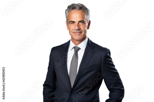 Fotografia Professional Middle Age Business Man in Black Suit and Tie - Full-Length Portrai