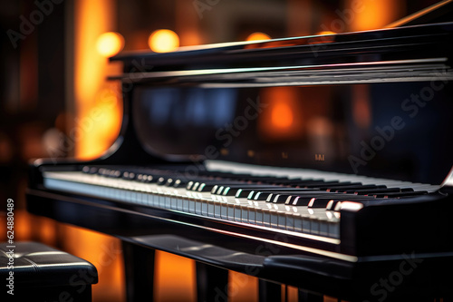Piano close-up in the evening lighting © Veniamin Kraskov