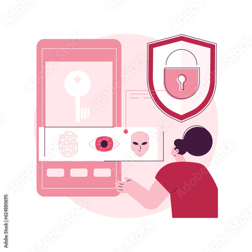 Access control system abstract concept vector illustration. Access limitation system, biometric control solution, security management software, fingerprint reader technology abstract metaphor.