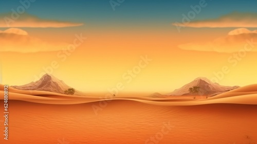 Generative Ai. Sunset in the desert