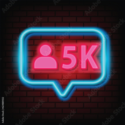 Thank you 5k followers peoples for social media with 5k neon sign