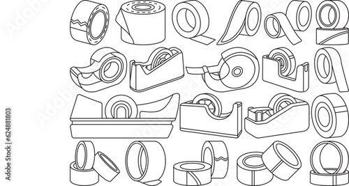 Tape Outline Bundle,Clip Art