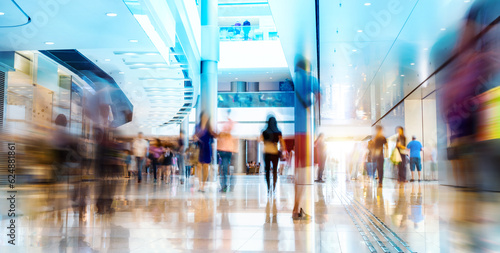 People rushing in the lobby