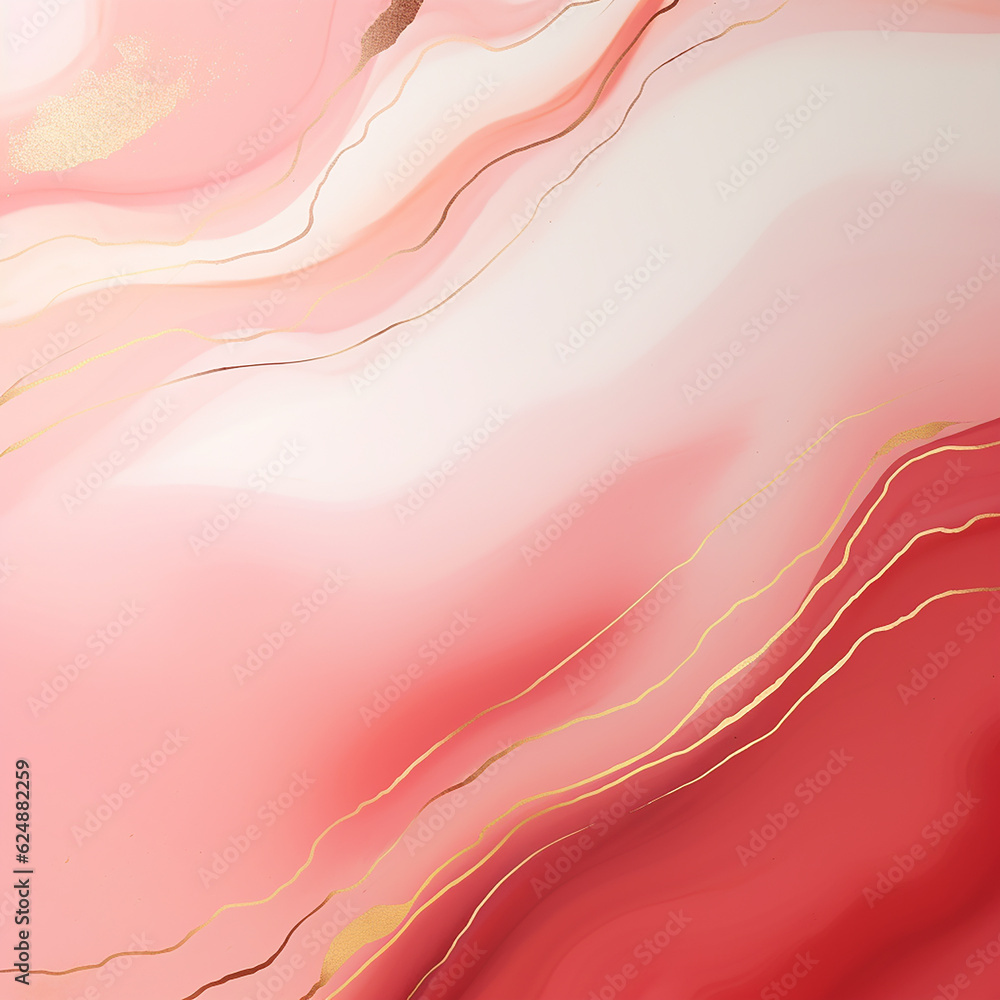 Red marble pastel gradient background with golden lines Red marble pastel gradient background with golden lines