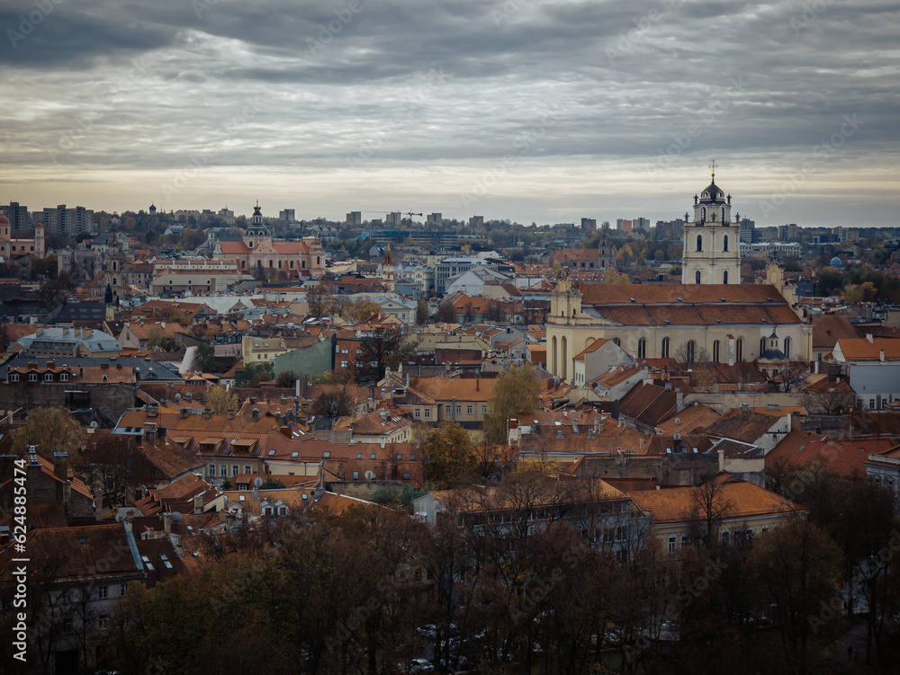 Aerial view of Vilnius old city
