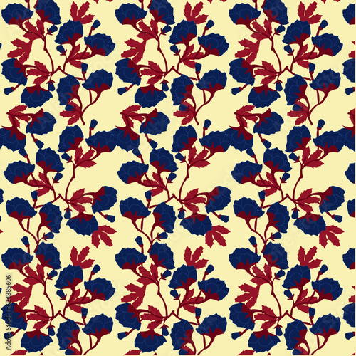 Seamless floral pattern. Curves of flowers