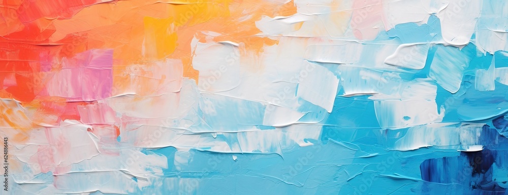 Fototapeta premium Colorful Abstract Painting with Textured Brushstrokes - Generative ai