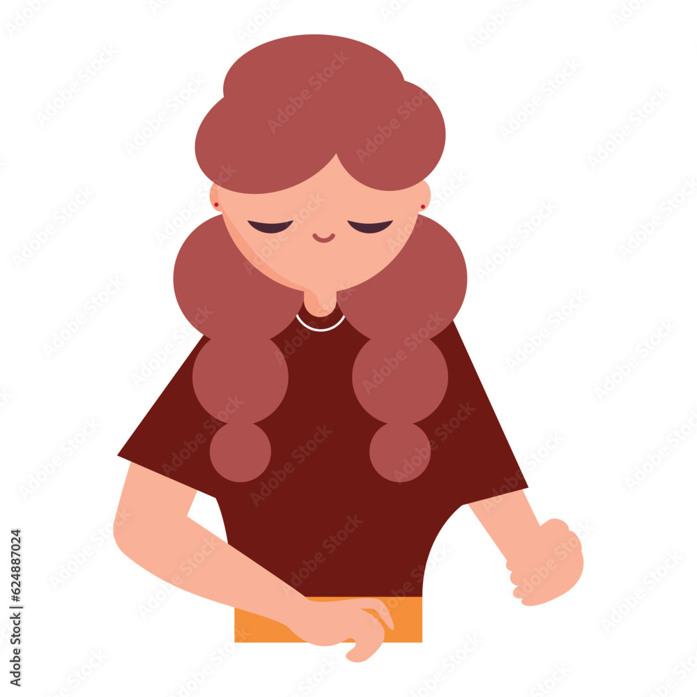 Isolated cute business female character Vector Isolated cute business female character Vector