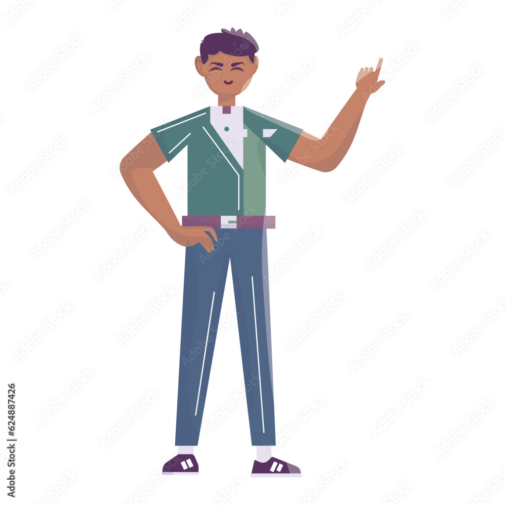 Isolated cute business male character Vector