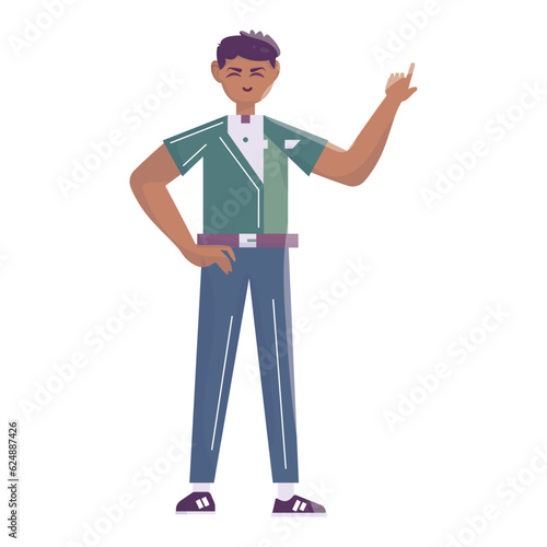 Isolated cute business male character Vector © Rosustock