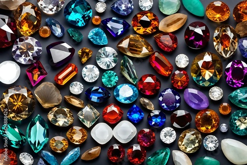 set of gemstones generated Ai Technology