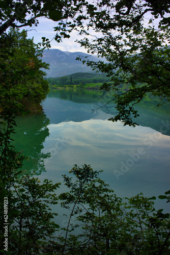 Landscape with the Benasque lake in summer